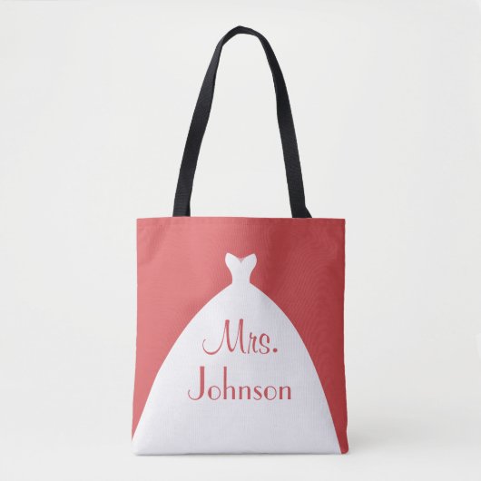 Tote Bag Mme Mariage Gown Rouge et blanc (Devant)