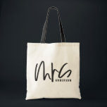 Tote Bag Mme typographie mariage cadeau<br><div class="desc">Mme typographie cadeau mariage. Design moderne et graphique.</div>
