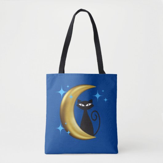 Tote Bag Mmilieu du siècle moderne MCM Rétro Noir Cat (Devant)