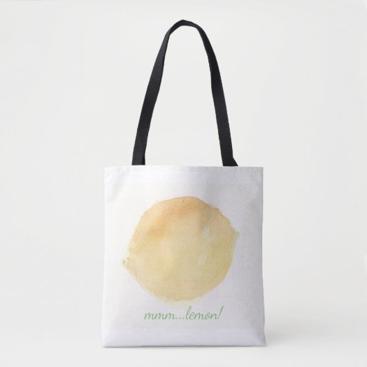 Tote Bag mmm...citron à aquarelle (Devant)