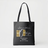 Tote Bag Mob Wife & Cocktails Black Bach Bachelorette Party (Devant)