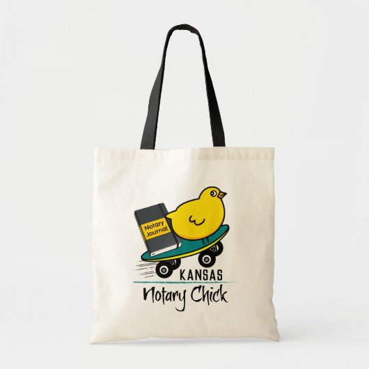 Tote Bag Mobile Notaire Chick Riding Skateboard Kansas (Devant)