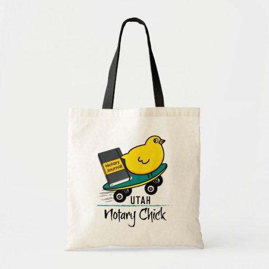 Tote Bag Mobile Notaire Chick Riding Skateboard Utah (Devant)