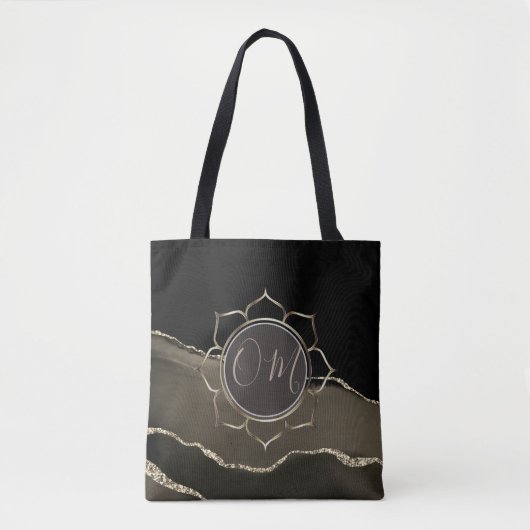 Tote Bag Mocha Agate Glittery OM (Devant)