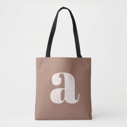 Tote Bag Mocha moderne Brown Bold Retro Monogramme initial (Devant)