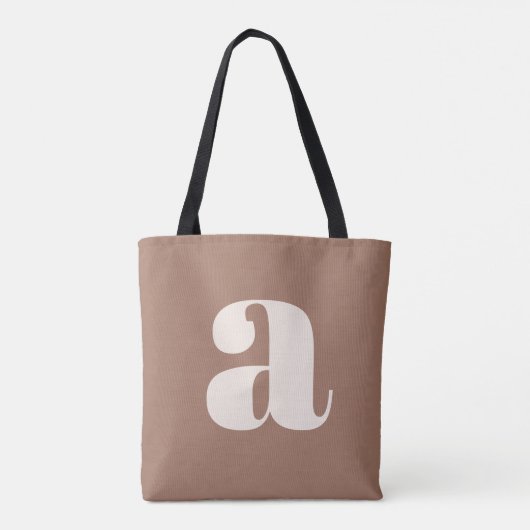 Tote Bag Mocha moderne Brown Bold Retro Monogramme initial (Dos)