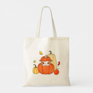 Tote Bag Mochi Patch de Citrouille Kawaii Mignon Automne