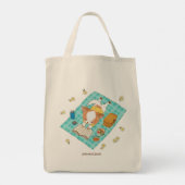 Tote Bag Mochi sur un pique-nique Kawaii Cute Grocery Fourr (Dos)