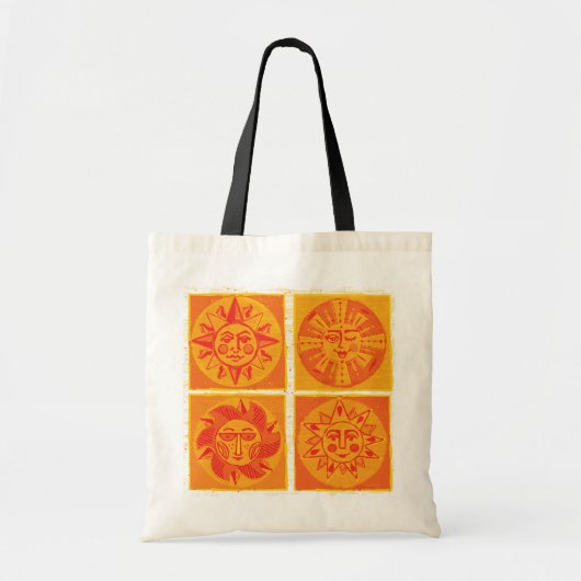 Tote Bag Mod Sun Face Orange Fourre-tout + Beach Bag (Devant)