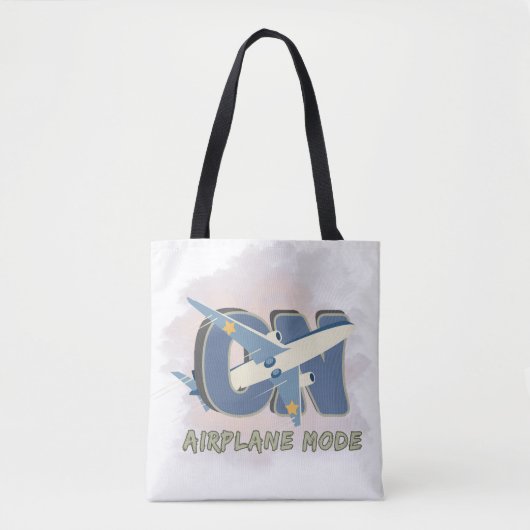 Tote Bag Mode Avion Activé - Voyage Drôle (Devant)