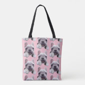 Tote Bag Mode DJ activé : Chien bouledogue français cool av (Dos)