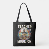 Tote Bag Mode Enseignant : ACTIVÉ – Dessin de chouette prof (Dos)