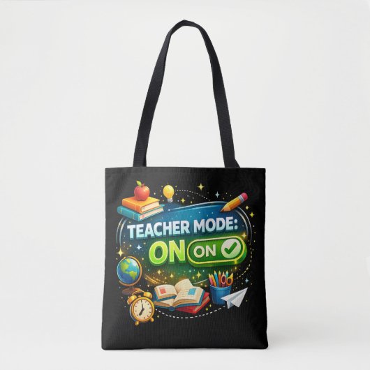 Tote Bag Mode Enseignant : ACTIVÉ – Joli design de rentrée (Devant)