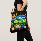 Tote Bag Mode Enseignant : ACTIVÉ – Joli design de rentrée (De près)