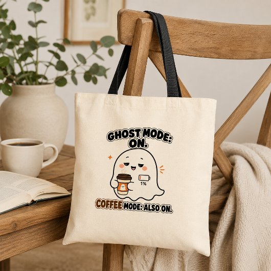 Tote Bag Mode Fantôme Activé Mode Café Aussi Activé Introve