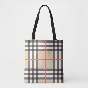 Tote Bag Mode géométrique écossaise motif