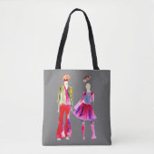 Tote Bag Mode illustration aquarelle boho (Devant)