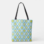 Tote Bag Mode jaune bleue d'ikat tribal moderne (Dos)