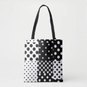 Tote Bag Mode noir blanc à pois Style Design  (Devant)