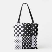 Tote Bag Mode noir blanc à pois Style Design  (Dos)