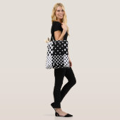 Tote Bag Mode noir blanc à pois Style Design  (Sur le modèle)