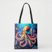 Tote Bag Mode Octopus coloré (Devant)