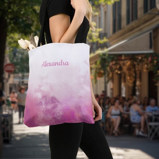 Tote Bag Mode rencontre fonction : Nom rose Marbre design