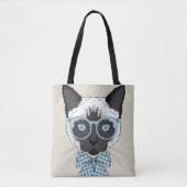 Tote Bag Mode Smart de chat siamois (Devant)