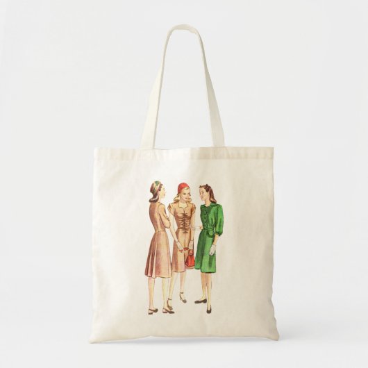 Tote Bag Mode vintage des années 1940 V2 (Devant)