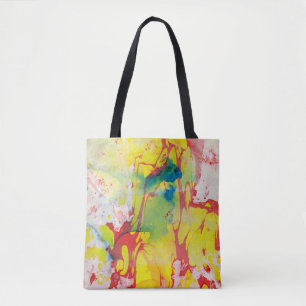 Tote Bag Modèle Abstrait jaune bleu bleu vert pourpre