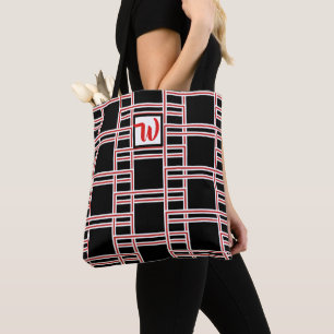 Tote Bag Modèle blanc rouge rouge rectangle