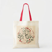 Tote Bag Modèle de cercle de baie florale (Devant)