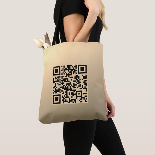 Tote Bag Modèle de code QR immédiatement modifiable | Or Fa (De près)