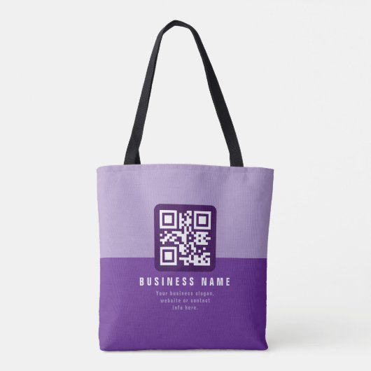 Tote Bag Modèle de code QR moderne modifiable | Purples (Dos)