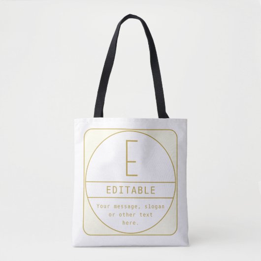 Tote Bag Modèle de conception rétro-moderne éditable or et (Devant)