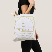Tote Bag Modèle de conception rétro-moderne éditable or et (De près)