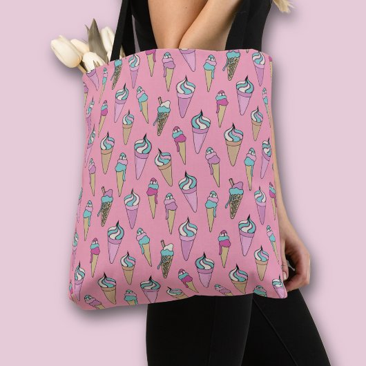 Tote Bag Modèle de cône de glace rose