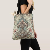 Tote Bag Modèle de Damas Floral victorien (De près)