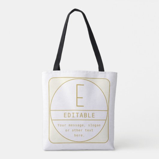 Tote Bag Modèle de design rétro-moderne modifiable en or et (Dos)