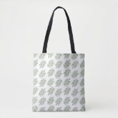 Tote Bag Modèle de feuille âgée vert+blanc (Devant)