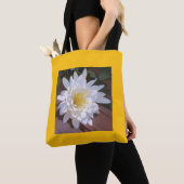 Tote Bag modèle de fleur chrysanthème naturel blanc (De près)
