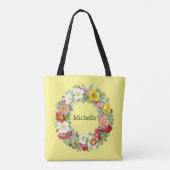 Tote Bag Modèle de germes floraux au printemps (Dos)