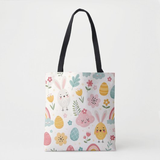 Tote Bag Modèle de lapin de Pâques (Devant)