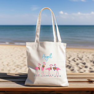 Tote Bag Modèle de nom de flamants roses Cadeau de demoisel