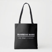 Tote Bag Modèle de nom d'entreprise moderne gras | B&W (Devant)