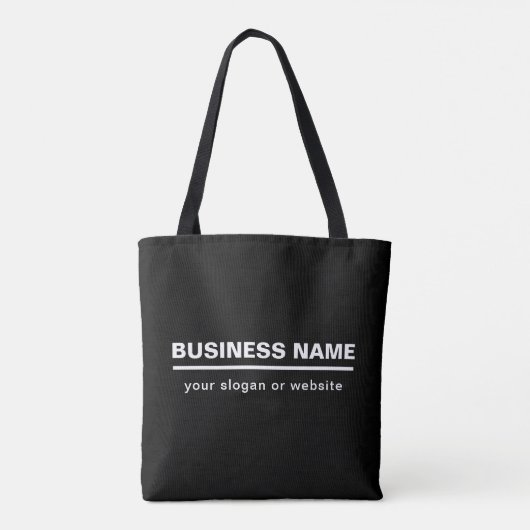 Tote Bag Modèle de nom d'entreprise moderne gras | B&W (Dos)