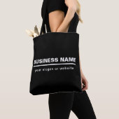 Tote Bag Modèle de nom d'entreprise moderne gras | B&W (De près)