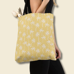 Tote Bag Modèle de palmier tropical jaune
