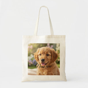 Tote Bag Modèle de photo de nom d'animal de compagnie simpl