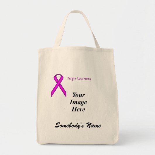 Tote Bag Modèle de ruban standard violet par Kenneth Yoncic (Devant)